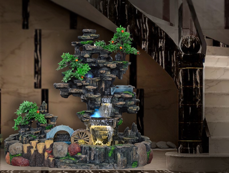 小池家居 大型落地假山流水喷泉摆件室内家居客厅水景装饰风水轮养