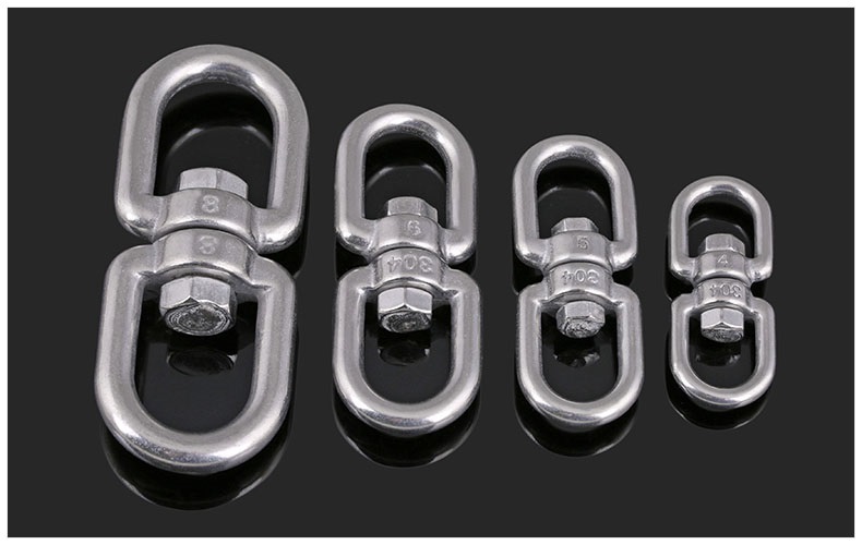 佰瑞特 304不锈钢万向旋转环 8字转环 狗链索具配件 万向环 条扣环m4