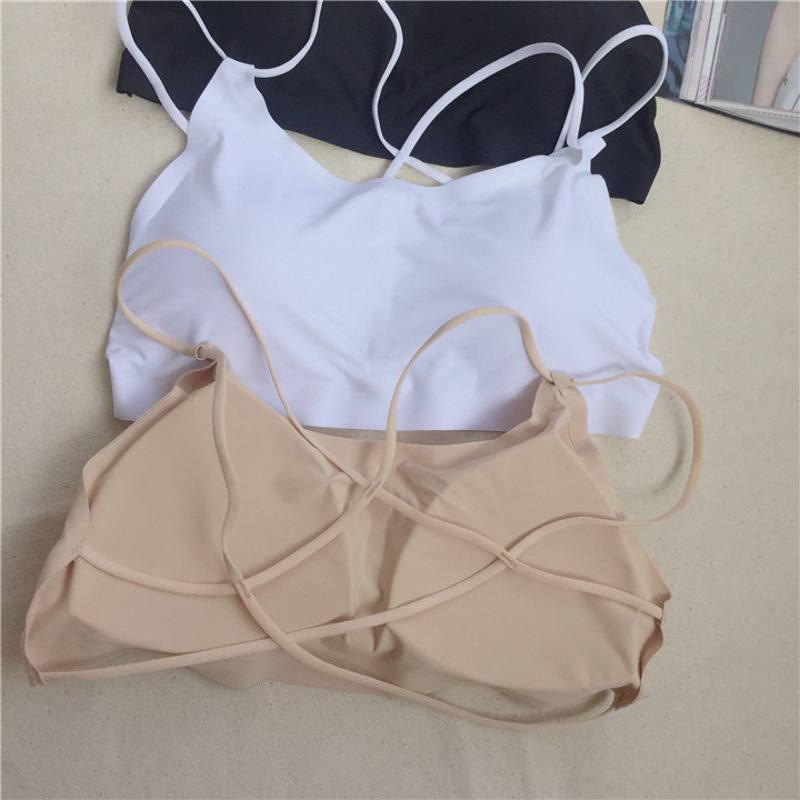 修身百搭无钢圈文胸短款运动打底内衣抹胸小吊带背心裹胸女款 白色