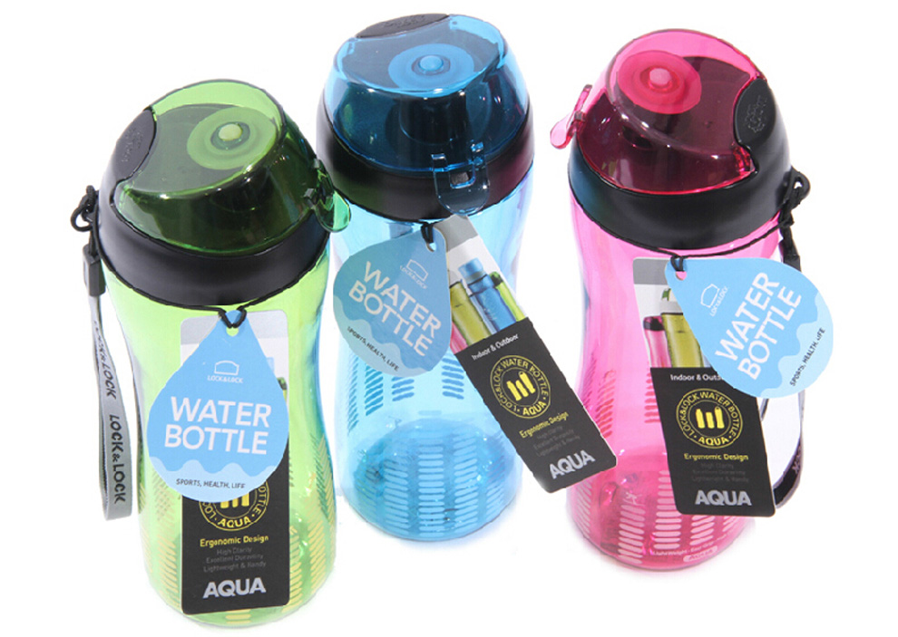 
                                        乐扣乐扣（LOCK&LOCK）塑料水杯大容量运动水壶防漏水杯便携塑料水壶车载旅行杯 粉550ml+蓝550ml                