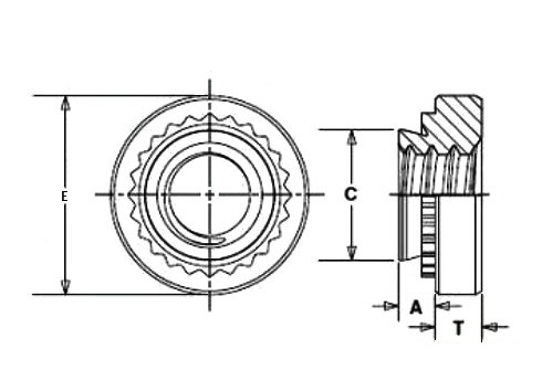 佰瑞特 压铆螺母/压铆件/压板螺母环保兰白锌 碳钢m2m2.