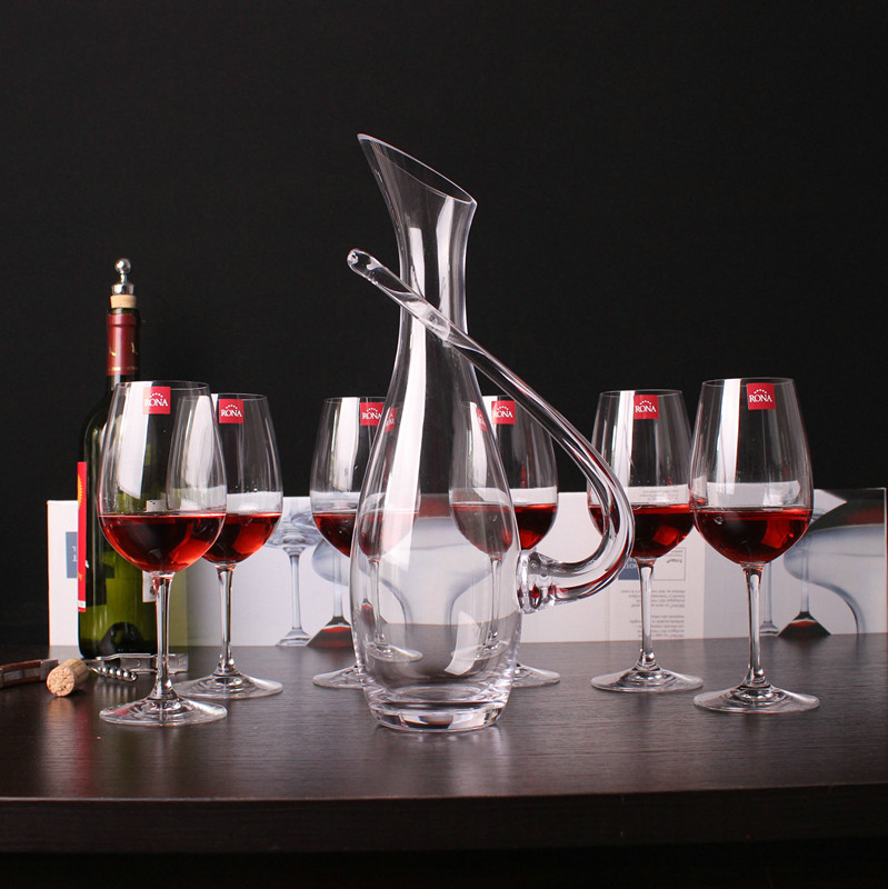 下面是 6个杯子配国产手握圆孔斜口醒酒器 土耳其风情