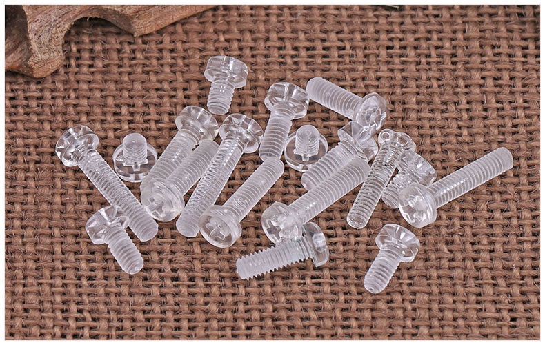 佰瑞特(bairuite) 圆头塑料螺丝 透明螺丝钉 塑胶螺丝 亚力克pc螺丝m3