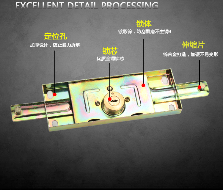 嵩山车库锁卷闸门锁卷帘门锁拉闸门锁超b级锁芯防盗锁sh3106d底开