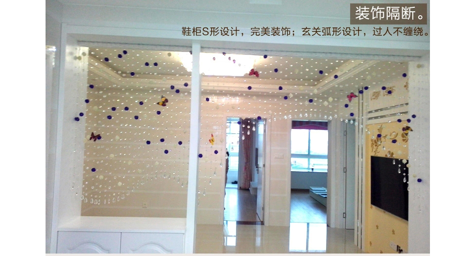 小雏菊(XCJ) 晴偏好 水晶珠帘成品水晶门隔断帘定制玄关田园藤球装饰帘子  套餐 红色 最短0.4最长1.1m40条