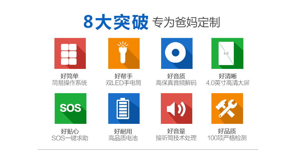 博阅 1 4GB标准版 移动/联通2G老人手机 黑色