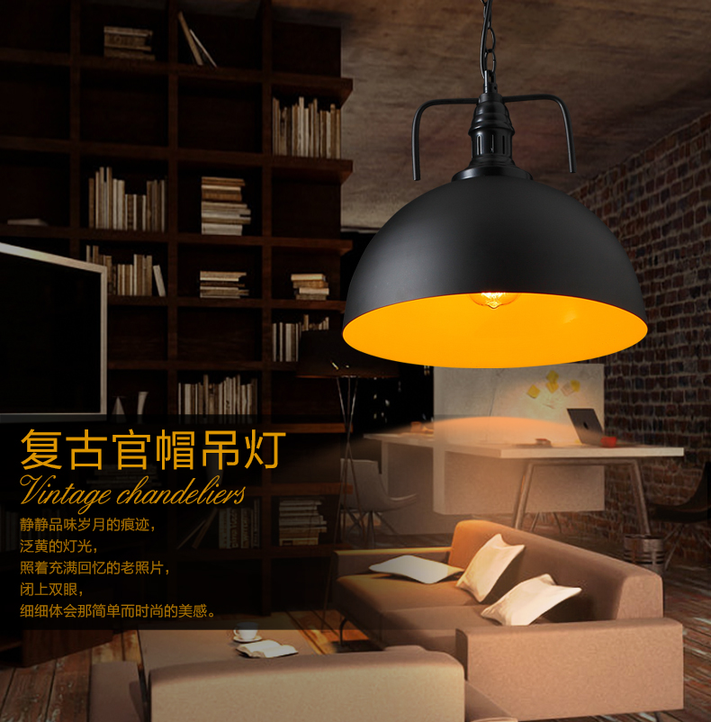 惟柯(wake)Loft美式乡村复古北欧美式吊灯工业风仓库过道餐厅饭厅吊灯WD971 18cm三头长盘-普通光源