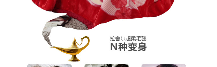
                                        同多宝家纺床品拉舍尔双层毛毯/加厚绒毯 单双人毛毯毛巾被 凤凰花开驼色 180*230cm3kg                