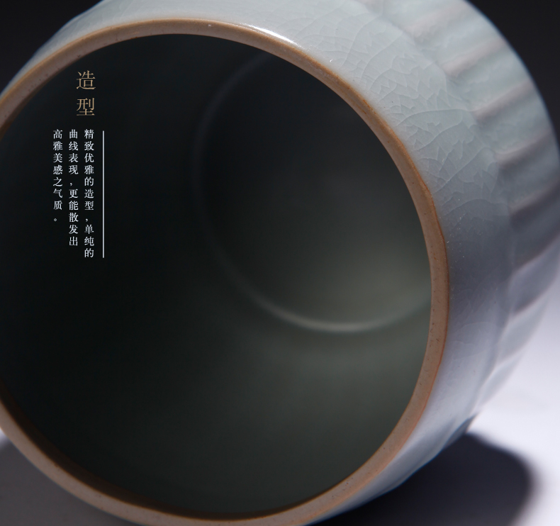山玄堂陶瓷汝窑开片汝瓷茶叶罐醒茶器储茶器储物罐功夫茶具茶道 和