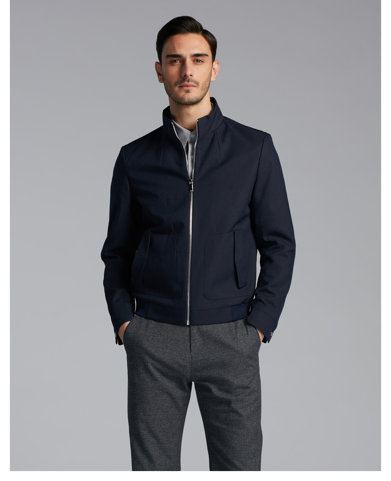 劲霸男装k-boxing 秋季新款男士时尚夹克立领短版拉链夹克外套男|bkdj