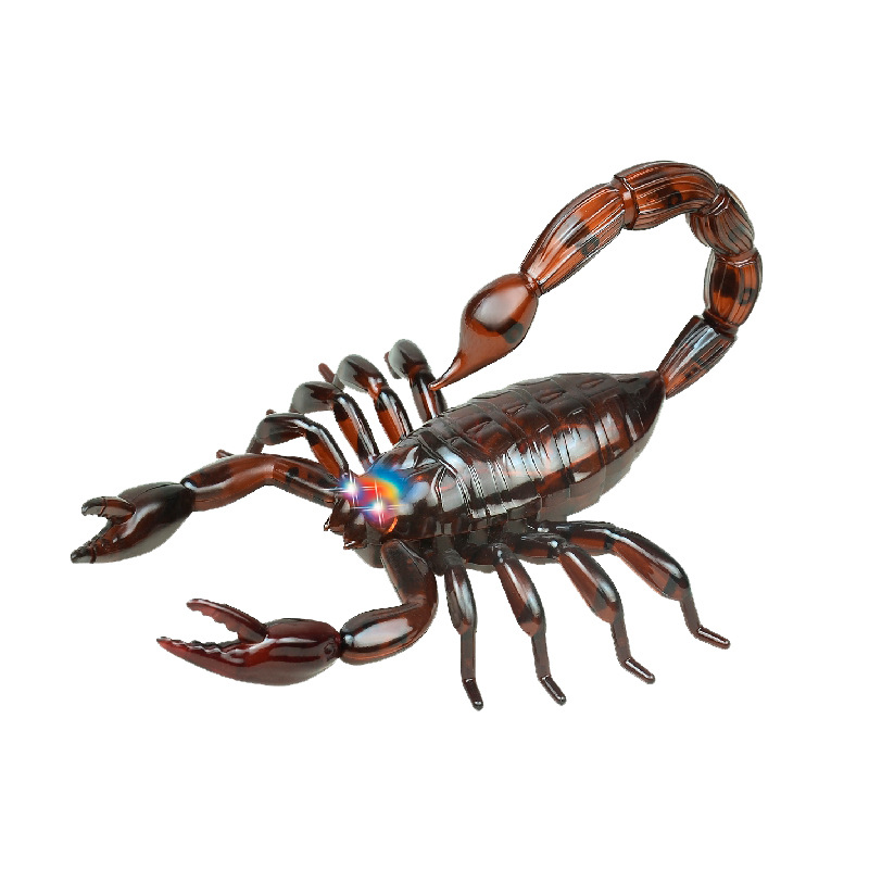 儿童仿真益智玩具 整盅遥控电动蝎子模型高度仿真爬行玩具 红色_ 6折