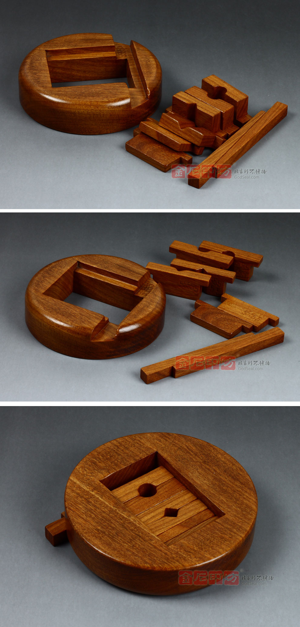 金石印坊 高档花梨木圆形篆刻印床 ycm-5 石刻工具 刻石章用品哪款好