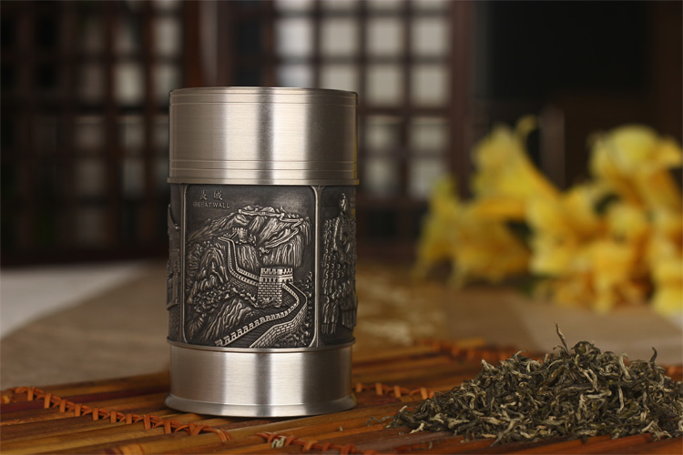 品茶忆友 纯锡茶叶罐 锡罐 锡制茶叶罐 随身茶叶罐 纯锡密封罐 繁花似锦