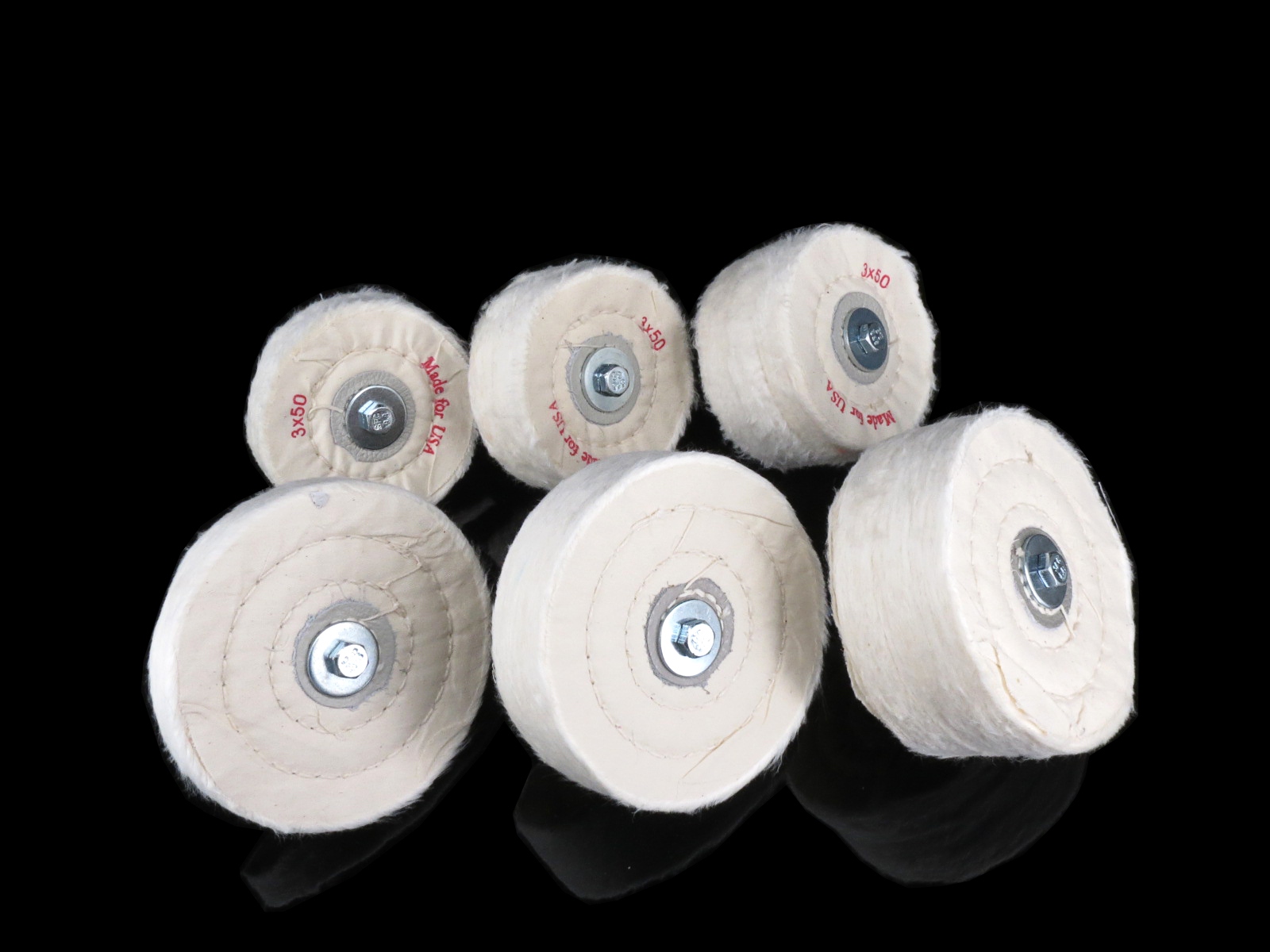 磨利特6mm带柄抛光布轮抛光轮加厚布镜面抛光棉轮玉石木工上蜡绒布