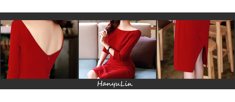 
                                        韩语琳空间秋冬女装性感礼服名媛修身包臀开叉礼服 连衣裙长裙 绿色 M                