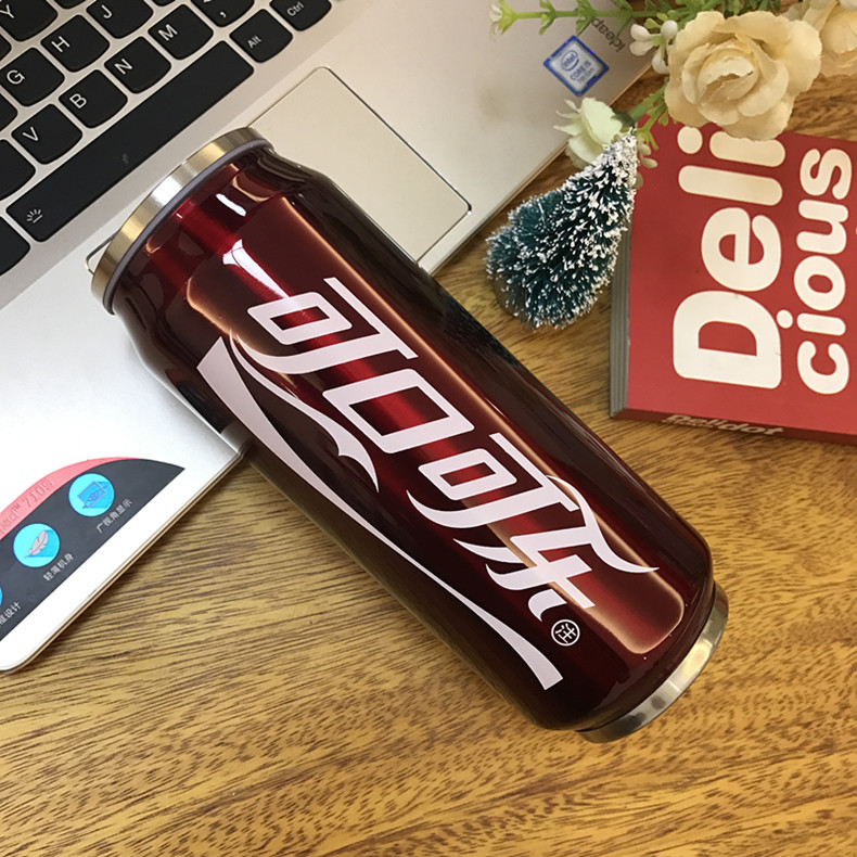 百事可口可乐易拉罐水杯 创意潮流学生个性吸管保温杯 白色300ml_ 2