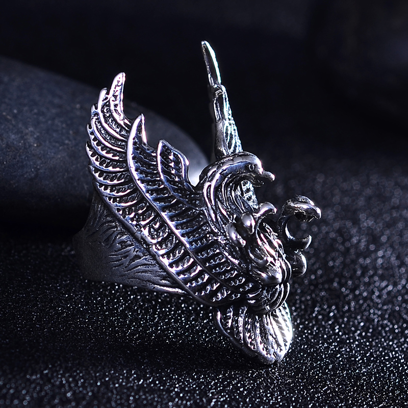 凡丘珠宝泰银925银男士戒指个性潮人老鹰戒指环王霸气简约朋克复古
