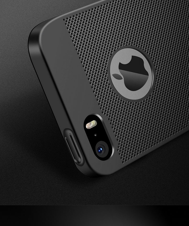 鸢萝苹果se手机壳磨砂硬壳 适用于平果ip5s防摔女男iphone5s/se 黑色