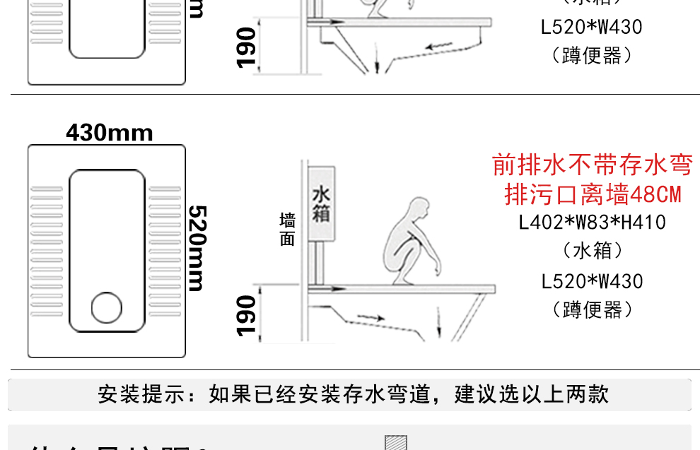 munus卫浴蹲便器水箱整套装蹲坑蹲厕便池防臭静音带s弯防臭防堵大便器