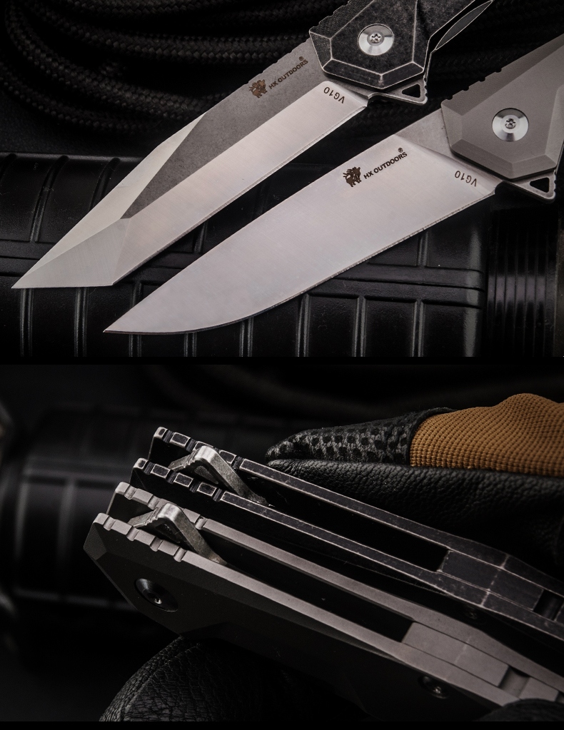 汉道快速反应vg10钢高硬度战术折叠刀野外求生军刀防身随身刀具 快速