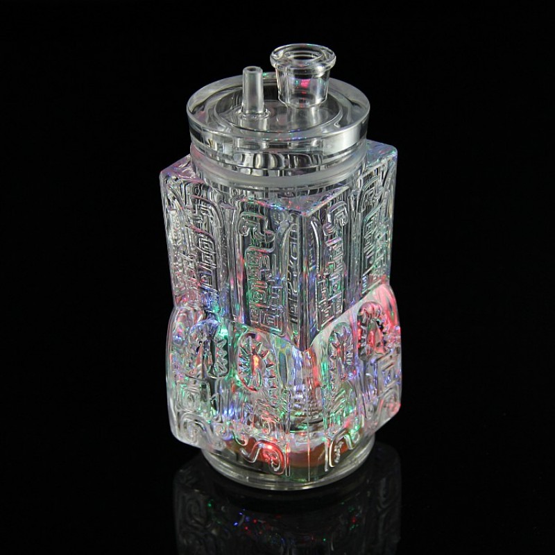 亚克力16灯七彩闪光水烟壶水烟斗双重过滤水烟袋烟壶可拆卸清洗烟嘴