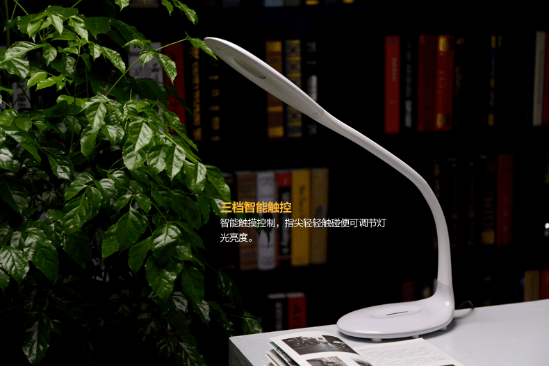 立莱 led台灯 学生护眼灯学习床头灯 触摸调光阅读台灯 白光5600K 5W