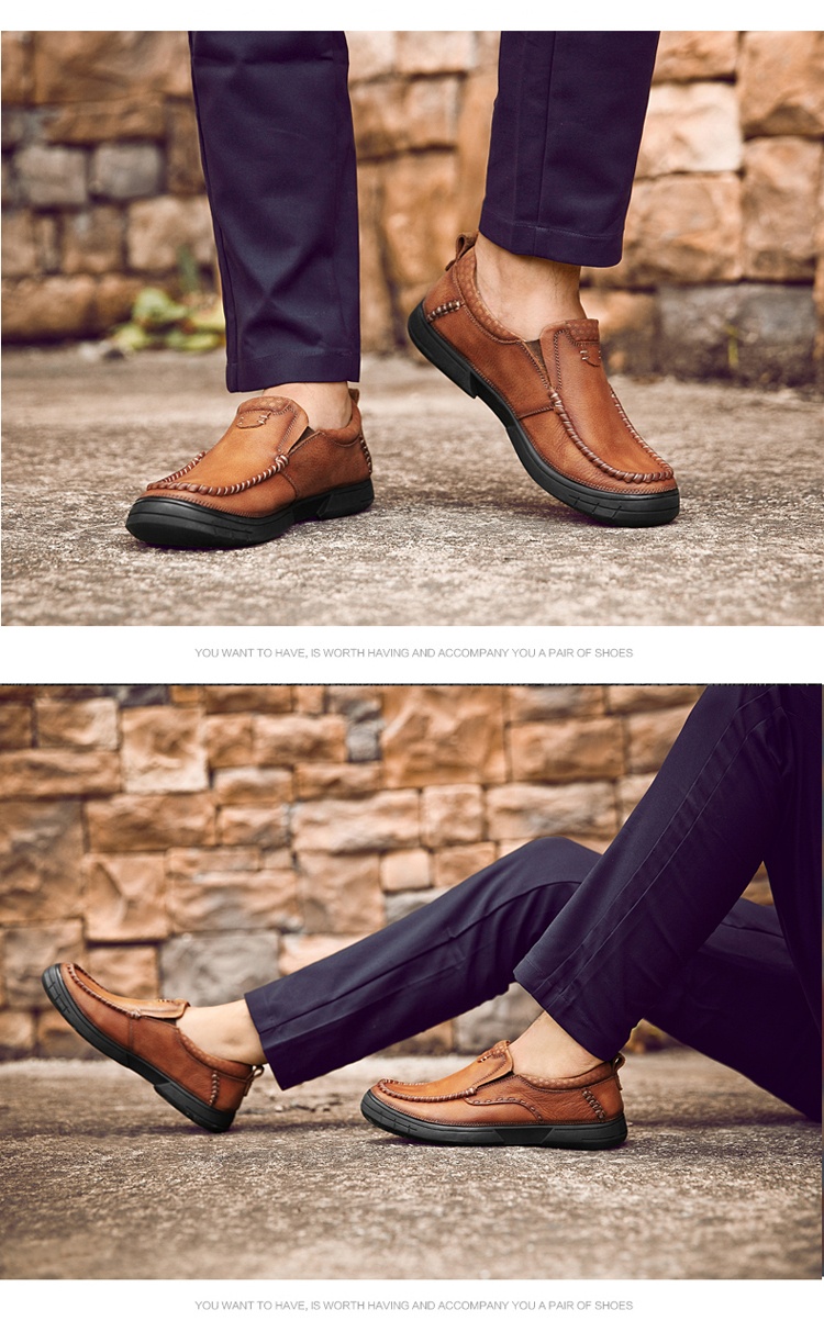 海扁王品牌男鞋2017春秋季单鞋英伦男士头层牛皮耐磨