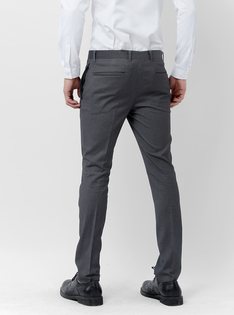 元本basique 新款微弹超修身男士西裤休闲小脚直筒长裤英伦正装 黑色