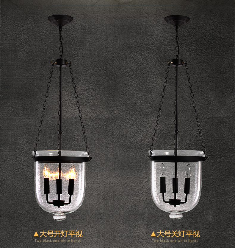 惟柯(wake)LED玻璃吊灯Loft美式乡村简约现代复古餐吊卧室灯宜家灯饰WD969 吊灯