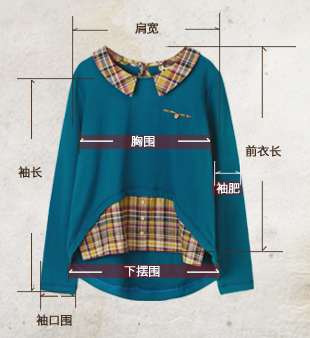 尺码 前衣长(前后落差10cm) 肩宽 胸围 下摆围直量 袖长 袖肥 袖口围