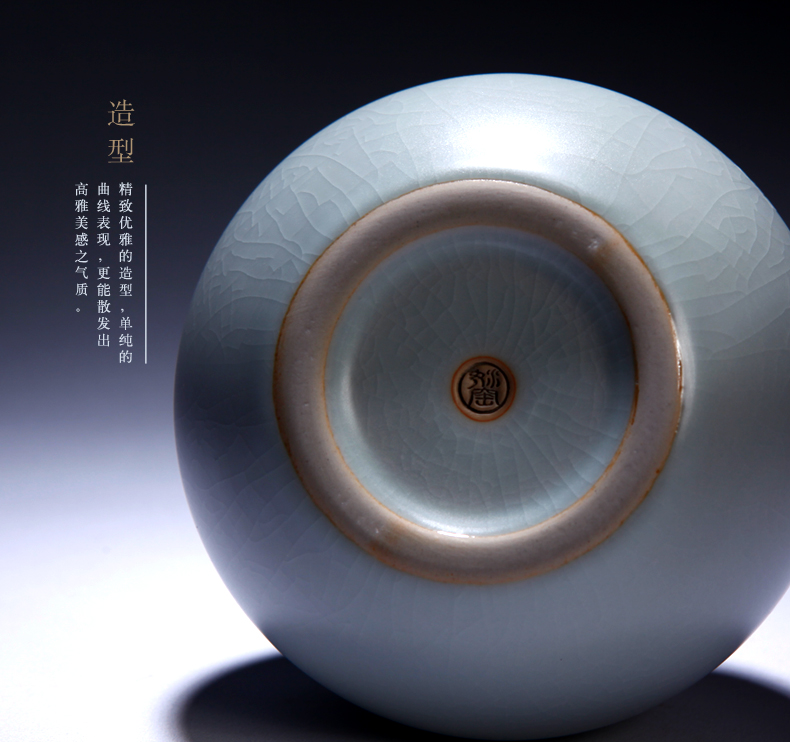 山玄堂陶瓷汝窑开片汝瓷茶叶罐醒茶器储茶器储物罐功夫茶具茶道 和