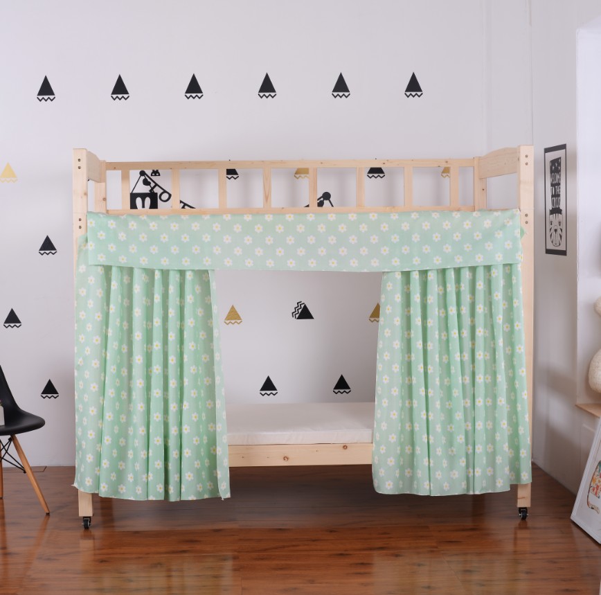 单人遮光布床围帘子上铺下铺床帘大学生男女寝室宿舍卡通床幔蚊帐