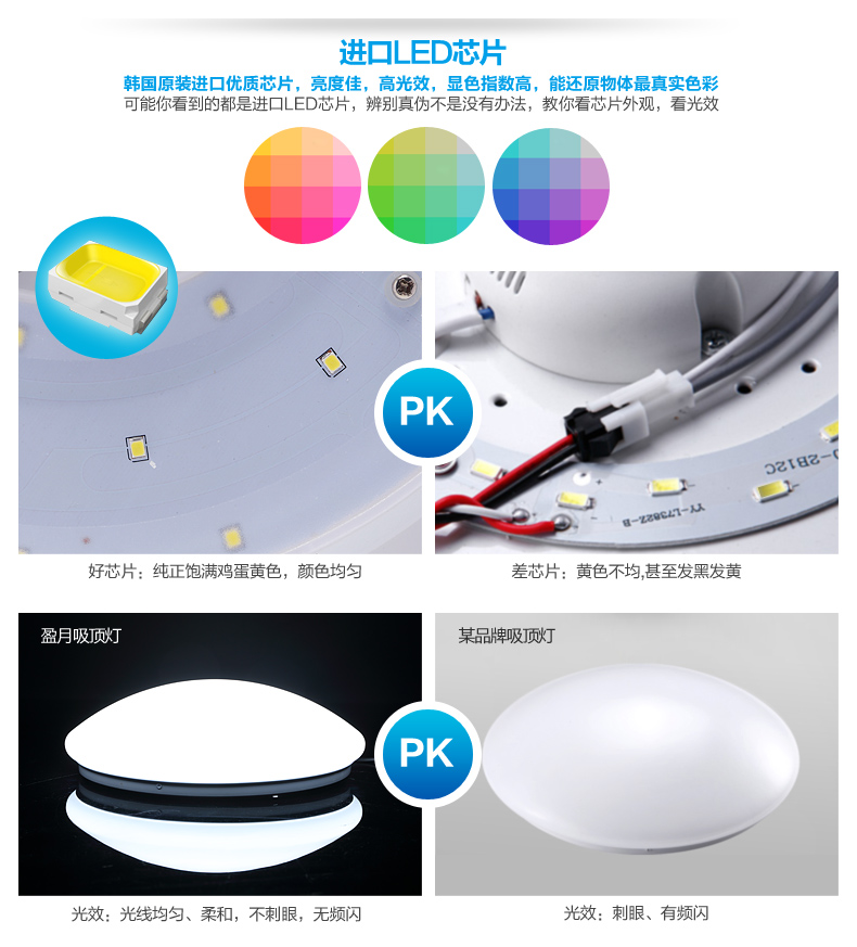 立莱leelite led吸顶灯现代简约 圆形灯饰阳台过道走廊灯具 暖白光4000K 24W