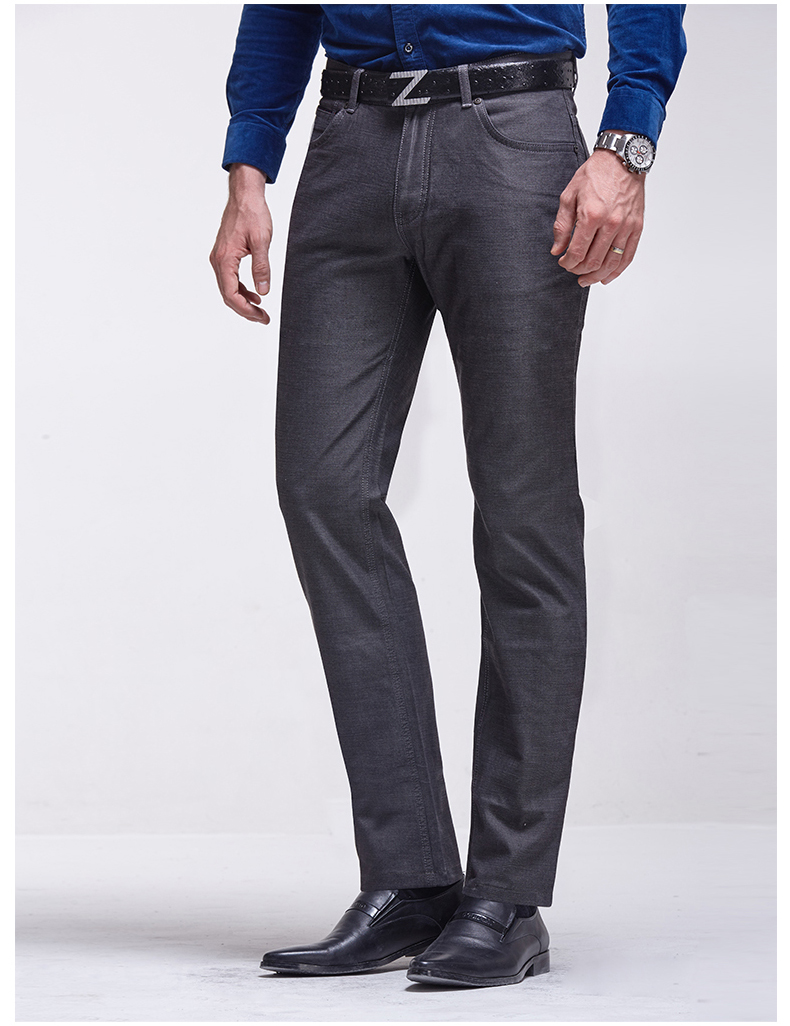 亚狮龙男士休闲裤 磨毛商务休闲裤抗皱不沾灰裤子男kl40045 中灰色 30