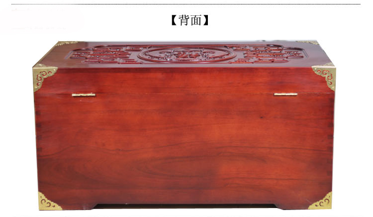 
                                        爱韵馨华 香樟木木雕嫁妆箱 衣物收纳箱 结婚婚庆礼品 中式实木雕储物箱 百宝箱家居 百子图                