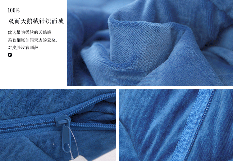 
                                        天绫家纺 两用午睡被车用靠垫抱枕被子 双面加厚天鹅绒  45*45/135*200cm 蓝色 45*45/135*200cm                