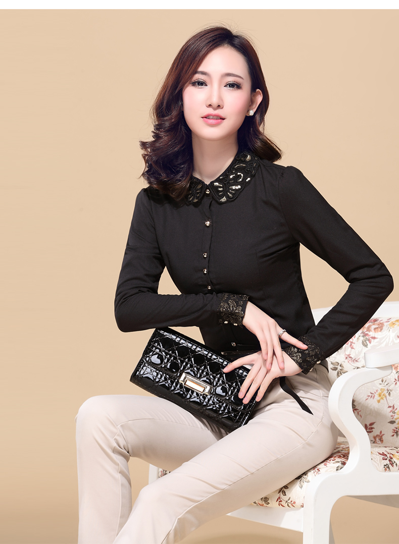冰子云职业装女装冬季新款保暖加绒打底衬衣修身OL气质衬衫保暖 加绒玫红色 XL
