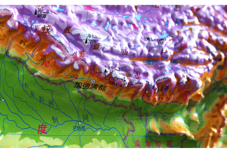 3d立體凹凸世界中國地形圖掛圖5437釐米
