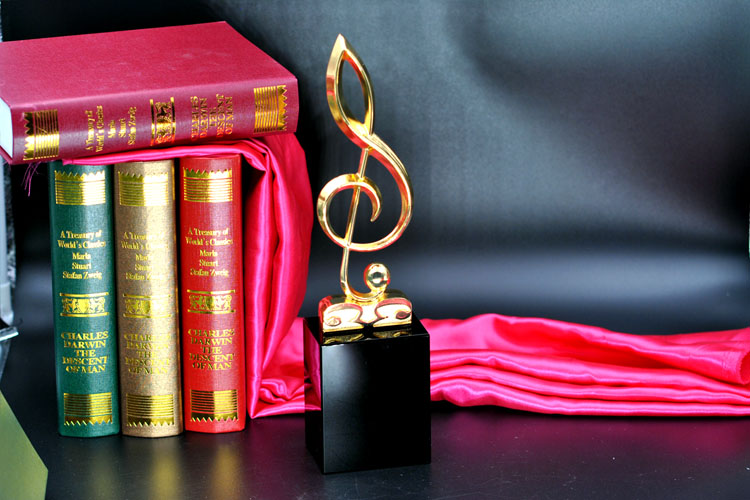 东南水晶音乐奖杯歌唱比赛钢琴比赛奖杯娱乐比赛奖杯奖牌8x55x315cm