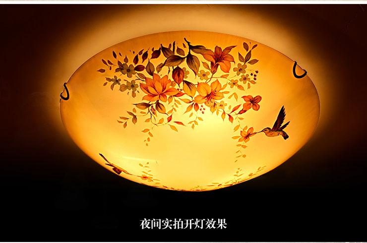 蒙特丽 卧室阳台过道灯吸顶灯MB66 欧式田园风灯具(B) 彩蝶(30cm) 自带LED贴片光源版