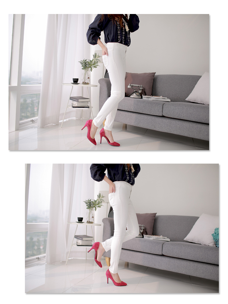 
                                        衫蔻 女装2017潮弹力紧身高腰牛仔裤女微喇裤显瘦九分喇叭裤子黑色 黑色(不加绒) 29码                