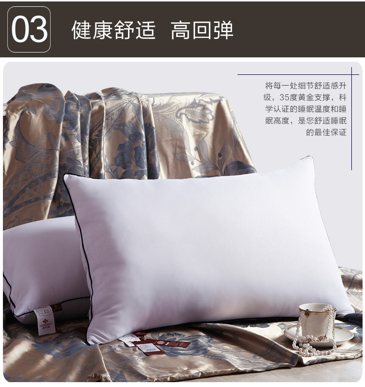 
                                        买一送一 俞兆林高回弹羽丝绒枕头单双人枕头芯  买枕芯送全棉枕套 送艾琳娜-蓝枕套1只 74/45/20cm                