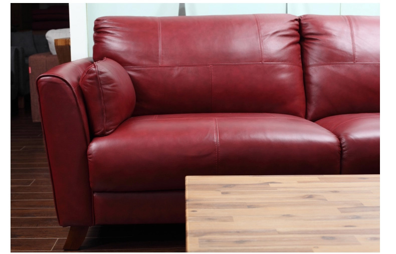 百家汇 沙发 真皮沙发 头层牛皮 客厅沙发 灰色1091(暗红色 单人位)