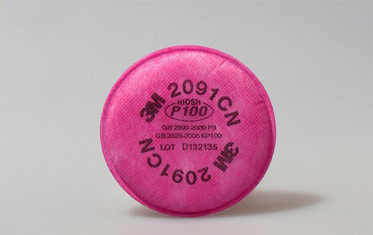 3m 2091cn p100 颗粒物滤棉(2片/包) 防粉尘/灰尘/雾霾/电焊烟/核放射