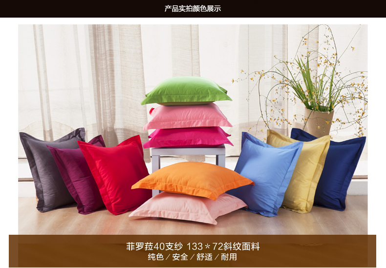 
                                        菲罗菈 全棉抱枕靠垫  办公室沙发靠垫 靠枕套 一对装 护腰靠垫 枕套 紫色 60cm*60cm靠垫套+内芯                