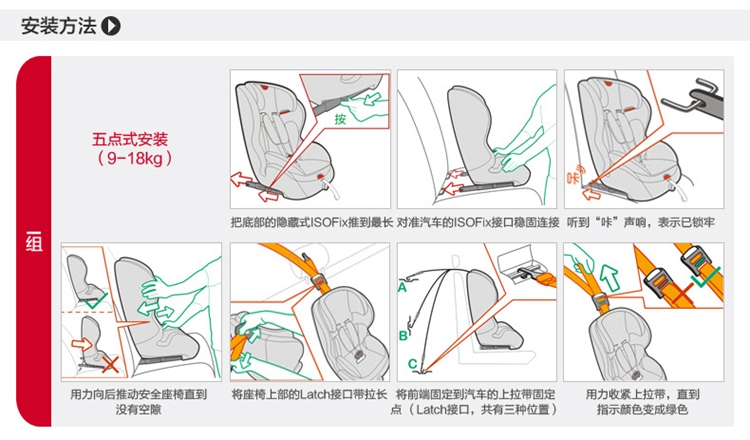 两只老虎(two tigers )儿童安全座椅 isofix接口安全座椅 9个月-12岁