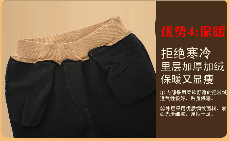 
                                        简浅 S-5XL加绒高腰打底裤女春外穿大码加厚小脚铅笔裤女保暖靴裤1099 深卡其色 XXL 140斤                