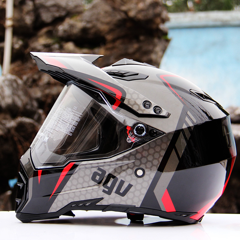 agv头盔摩托车越野车头盔 碳纤维拉力盔 agv公路越野防摔防撞头盔越野
