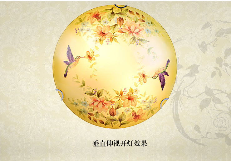 蒙特丽 卧室阳台过道灯吸顶灯MB66 欧式田园风灯具(B) 彩蝶(30cm) 自带LED贴片光源版