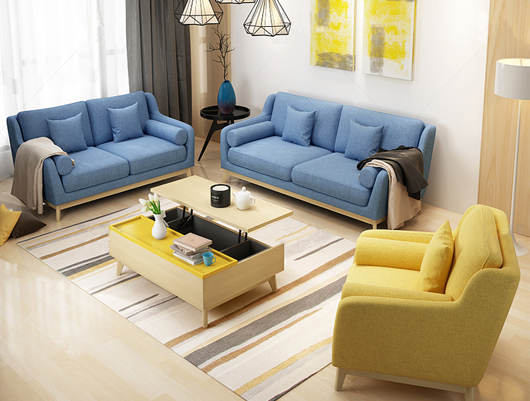 睦乐北欧彩色风格家具沙发客厅整装 现代简约小户型单人双人可拆洗